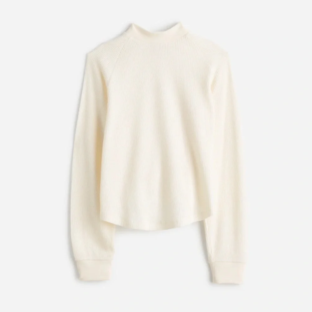 Madewell NWT Waffle Knit Crewneck Sweater Winter White Women’s Large